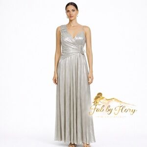Retrofete Shimmering Silver One Shoulder Dress